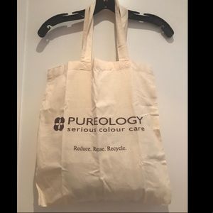 New Pureology fabric shopper tote bag + mini purple tote